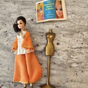 Vintage Dawn doll by Topper wearing outfit Tangerama Tunic - excellent condition